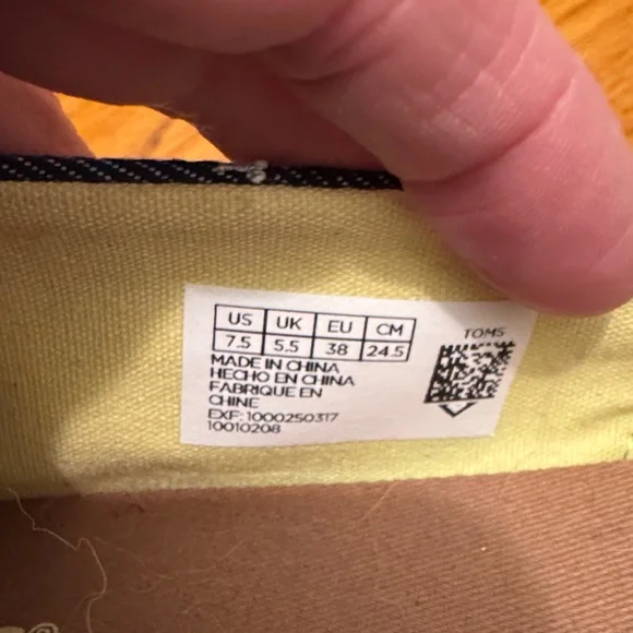 Toms Dark Blue Nautical Anchor Flats Slip-Ons - Picture 6 of 7